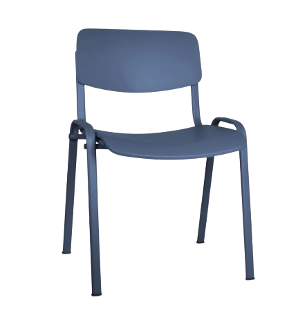 MILK-OHV-66 Silla azul con metal