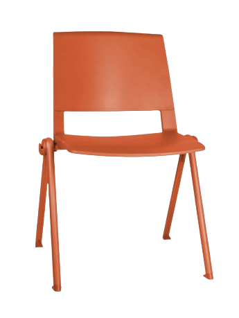 CORE-OHV-20 - Silla de plástico roja con patas de metal