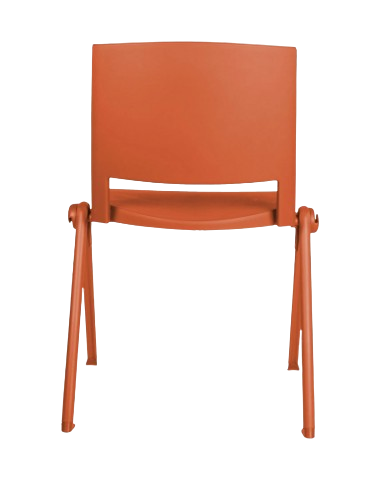 Silla roja sobre superficie blanca