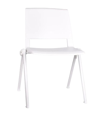 Silla roja sobre superficie blanca