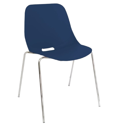 Silla negra con patas cromadas