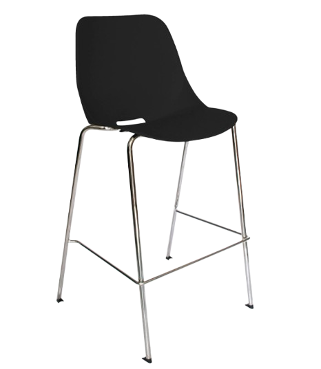 QUICK-OHV-47-ALTA Color Negro - Silla negra con patas cromadas