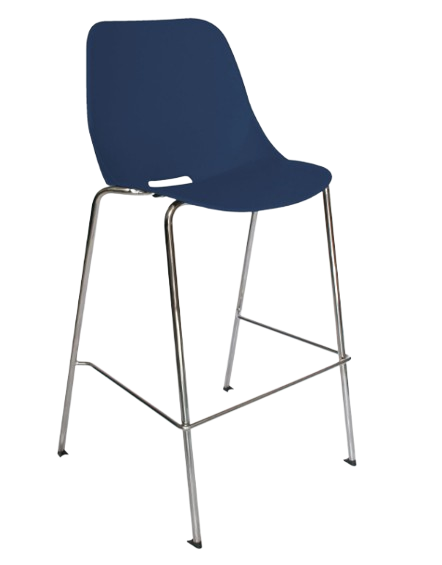 QUICK-OHV-47-ALTA Color Azul - Silla azul con patas cromadas