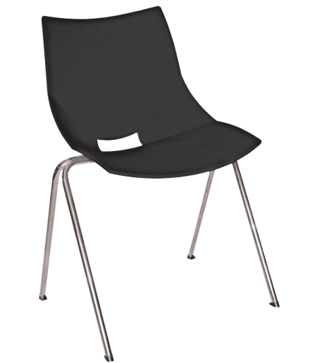 SHELL-OHV-37 - Silla para interior con estructura cromada