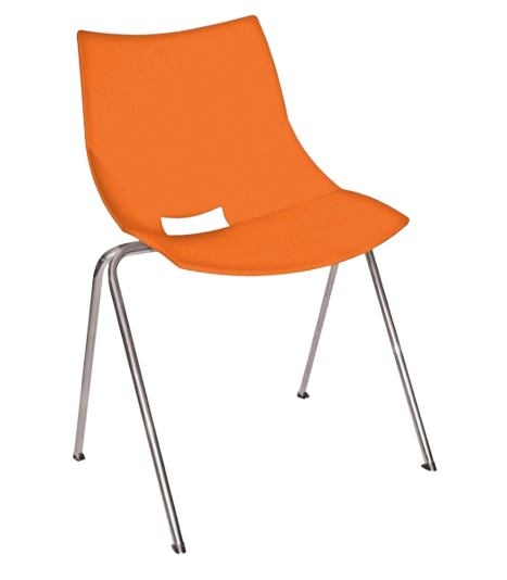 SHELL-OHV-37 Color Rojo - Silla roja con estructura cromada