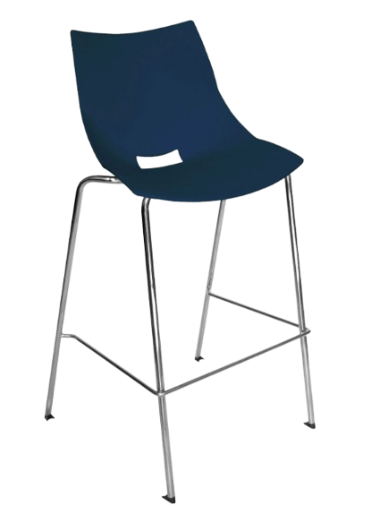 SHELL-OHV-37-ALTA Color Rojo - Taburete rojo con estructura cromada